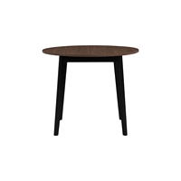 Table à manger ronde extensible en bois massif, style mid-century modern, durable et peu encombrante, plateau en bois, garantie 1 an, utilisation hôtelière