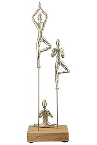 Ensemble de figurines de yoga modernes en métal, sculpture artisanale, décoration de table artistique, design minimaliste, décoration de salon - Product Image 5