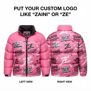 ZAINI <b>Men</b> Premium Puffer <b>Jacket</b> 100% Polyester Worsted Fabric 500g Blue Quilted Panel Design Waterproof Windproof Hooded Garment - Product Image 1