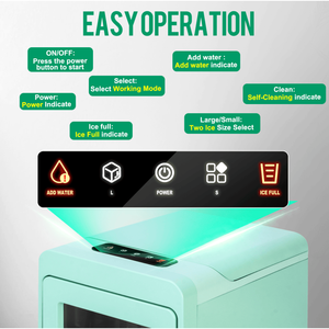 PSZBJ-K12G Macchina Automatica per Ghiaccio, Capacità 50 libbre/giorno, Produzione Ghiaccio in 6-8 Minuti, 9 Pezzi per Batch, Vassoio Ghiaccio in PVC da 2 Litri - Product Image 2