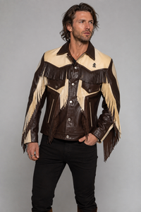 Veste en cuir véritable à franges, coupe-vent, bicolore, écologique, style western cowboy, logo personnalisé, unisexe, vente en gros, OEM, ODM - Product Image 5