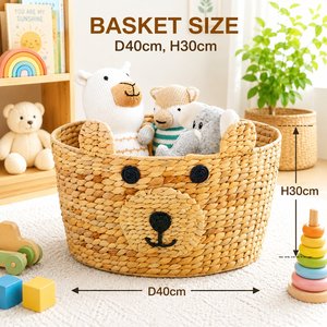 Animal Eco-Friendly Folding Multifunction Natural Seagrass Handwoven Storage <b>Basket</b> Weaving Cute Water Hyacinth <b>Gift</b> Home - Product Image 5