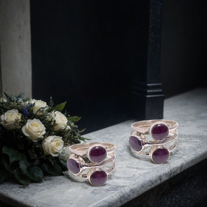 แหวนเงินสเตอร์ลิงสำหรับทุกเพศดีไซน์ชาติพันธุ์พลอยคอรันดัมเหมาะสำหรับงานแต่งงานงานหมั้นปาร์ตี้ - Product Image 2