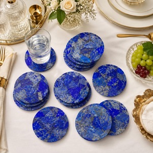High Quality Eco-Friendly Modern Resin Oval Mats/Pads <b>Green</b> Gold Leaf Design 400mm Diameter 5mm Thick Stocked Home Wedding Cafe - Product Image 4