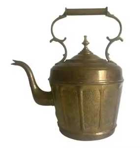 Traditional Brass Tea <b>Kettle</b> Handcrafted <b>Vintage</b> Style Whistling Double Wall Eco-Friendly Durable Food Grade Middle East Design - Product Image 5