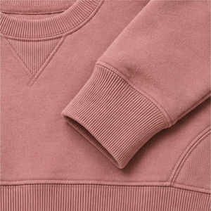 Customize Dusty Rose Mens Relaxed Hip Length Classic <b>Crewneck</b> With Small V Insert Pullover Sweatshirt MCRW-0025 - Product Image 5