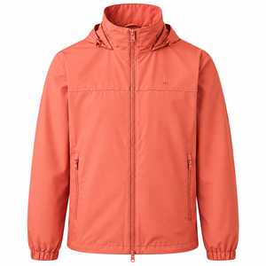 Windbreaker <b>Jacket</b> for <b>Men</b> Lightweight Outdoor Sports Water Resistant Full Zip <b>Hooded</b> Activewear Custom Activewear Factory Maker - Product Image 1