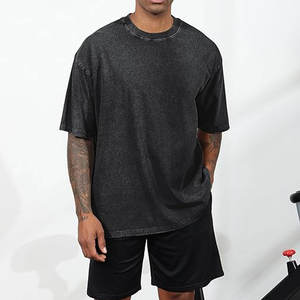 Camisetas de Algodón Lisas para Hombre, Estilo Vintage con Lavado Ácido, Camisetas Básicas de Streetwear, Holgadas, Unisex, Cómodas, de Manga Corta - Product Image 2