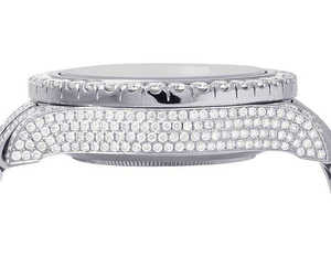 BOJ R.O.L.E.X.047 Montre pour homme en acier, entièrement blanche, entièrement sertie de moissanite, de luxe, à quartz analogique, 41 mm, 3 ATM, résistante à l'eau, style hip-hop - Product Image 5