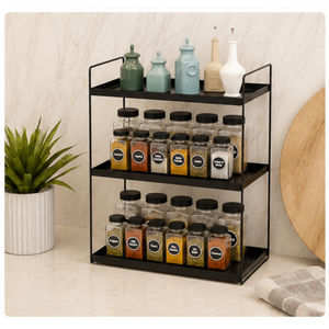 3-Tier Metal Spice <b>Rack</b> Organizer for <b>Kitchen</b> Countertop Standing Seasoning Shelf Space-Saving Pantry <b>Storage</b> <b>Rack</b> for Jars - Product Image 2