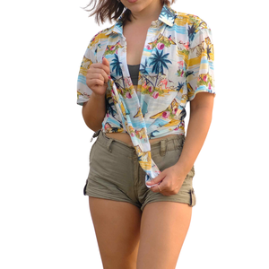 Chemise à manches courtes à fleurs hawaïennes pour homme, coupe régulière, coton léger, vacances à la plage, décontractée, vêtements d'été - Product Image 3