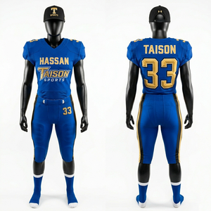 Women American Football Uniform 280 GSM Polyester Spandex Stretch Fabric <b>Maroon</b> Gold Panel Design Custom Sublimation Embroidery - Product Image 5