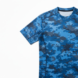 Wholesale Men Compression Shirt Full Sublimation Printing Sports Tee Non-Transparent Spandex Blend Athletic Apparel - Product Image 4