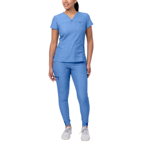 Tenue médicale unisexe en denim, nouveau design moderne, col en V, uniforme d'infirmière, qualité supérieure, finition argentée pour le personnel médical - Product Image 3