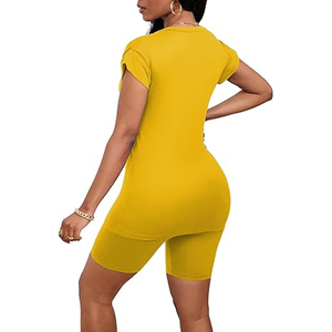 Ensemble deux pièces décontracté pour femmes, haut et short surdimensionnés, vêtements de détente pour femmes - Product Image 4