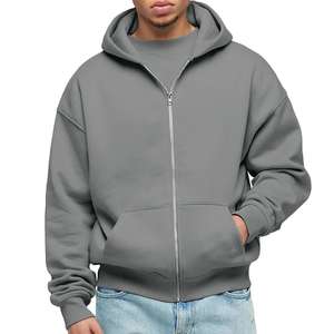 Prix compétitif – Vente en gros – Sweat à capuche zippé streetwear en polaire épaisse à double fermeture éclair pour homme - Product Image 2