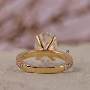 Anillo de Compromiso Winston Ovalado y Redondo con Diamante CVD Cultivado en Laboratorio de 1ct 2ct 3ct 4ct 5ct Vs1, Oro 14K 18K PT950, Joyería Personalizada - Product Image 4