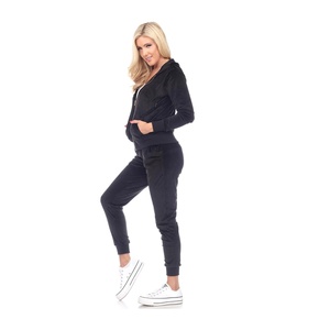 Personnalisé, pull-over à capuche pour femmes, vêtement de Jogging moulant, veste en velours de marque, 2 pièces - Product Image 6