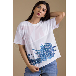 Camiseta Holgada de Algodón Transpirable para Mujer, Tejido Suave, Estilo Casual de Verano, Ropa Urbana Cómoda para Uso Diario - Product Image 3