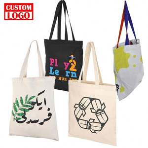 Custom Logo <b>Canvas</b> Tote <b>Bag</b> Large Size Shoulder Handle Print Pattern Shopping <b>Bag</b> Daily Use - Product Image 1