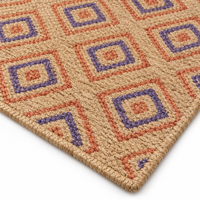 Customizable 100% Jute Eco-Friendly Modern Flat Weave Medium Pile Runner Rug 2x6 Feet Natural Tan Checkered Pattern Carpet