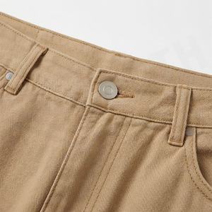 Shorts en jean foncé pour homme, style urbain, motif uni, design personnalisé, coupe ample, avec logo frontal, décontracté et tendance - Product Image 4