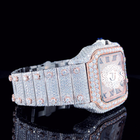 Montre à quartz analogique la plus vendue avec diamants Moissanite pour homme ou montre-bracelet de luxe Hip Hop Bling disponible à bon prix
