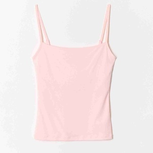 Débardeur côtelé haut de gamme personnalisé pour femme, col bas, bretelles spaghetti, respirant, dos nu, pour l'entraînement - Product Image 3