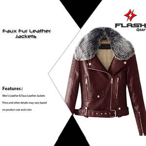 Nouveautés : Manteau en fausse fourrure, vestes en cuir zippées en polaire pour hommes, veste de moto chaude pour l'hiver et l'automne - Product Image 2