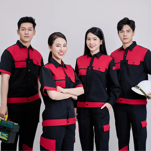 ชุดทำงานระบายอากาศได้ดี FMF สำหรับชาวเวียดนาม สวมใส่สบาย ผ้า TC คุณภาพสูง มองเห็นได้ชัดเจน ปลอดภัย สีดำแดง แขนสั้น ทนทาน สำหรับผู้หญิง - Product Image 1