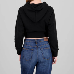OEM Women Cropped <b>Zip</b> Hoodie Custom Made Fashion Design Breathable Soft Fabric High Quality Production At Reasonable Price - Product Image 2