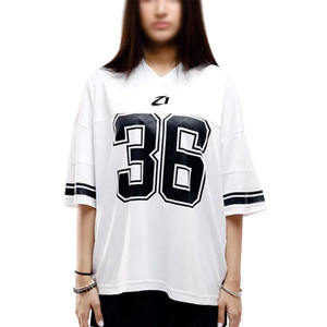 Maillot de football américain personnalisé de haute qualité, coupe ajustée, noir et blanc, t-shirt d'équipe, sublimation, uniformes d'entraînement unisexes - Product Image 2