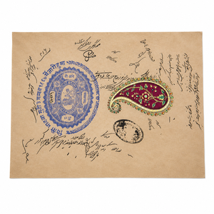 Antique Look Stamp Printed Handmade Paper for Vintage Crafts Journals Invitations <b>Scrapbooking</b> and Premium Paper Creations - Product Image 1