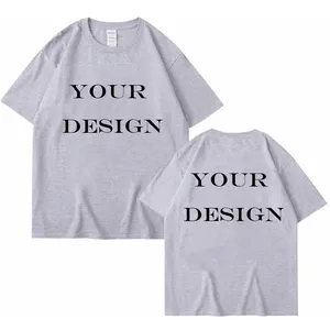 100% Cotton Unisex Front Logo Knitted Hip Hop Style Anti-Wrinkle Regular Fit T-Shirts <b>Half</b> <b>Sleeve</b> Solid O-Neck 210g - Product Image 2