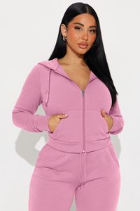 Conjunto de Top Corto con Capucha de Terciopelo y Pantalones Jogger para Mujer, Cierre Frontal Completo, Color Sólido, Chándal Informal para Todas las Temporadas - Product Image 5