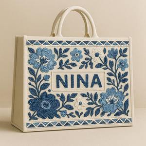 Bolso de mano hecho a mano con cuentas y diseño floral para eventos nocturnos, bolso tote con bordado de cuentas, gran capacidad y bolsillo interior. - Product Image 2