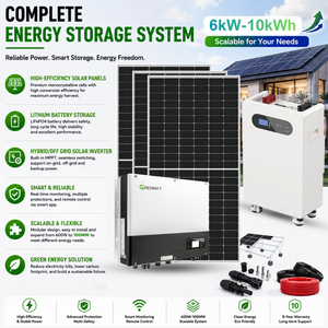 Système de stockage d'énergie solaire hybride complet <span class=keywords><strong>Growatt</strong></span> 6KW 230V, onduleur monophasé, batterie LifePO4, panneau mono - Product Image 2