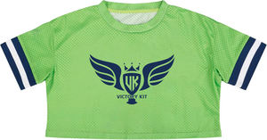 Victory Kit Crop Top Jersey Short Sleeve Mesh T-Shirt With <b>Logo</b> Number 10 Sporty Style Women's Fashion - Product Image 4