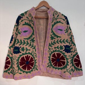 Indian Suzani Embroidery Winter Button Breathable Regular Jacket Hand Embroidered Velvet Women Boho Casual <b>Dresses</b> - Product Image 1
