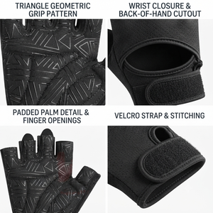 Custom Logo And Design Fingerless Sports <b>Gloves</b> Anti Slip Palm Design For Better Control During Weightlifting And Fitness Gear - Product Image 6