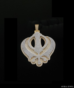 Pendentif Hip Hop Iced Out en Argent Massif 925 Plaqué Or Jaune, Breloque Étoile Rotative en Diamant Moissanite, Bijou Unisexe pour Fête - Product Image 1