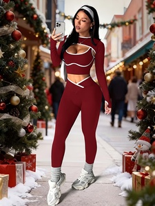 Three Piece Womens Gym Clothing Set Yoga Bra Long Sleeve Workout <b>Top</b> <b>And</b> Flexible <b>Leggings</b> For Fitness Training - Product Image 6