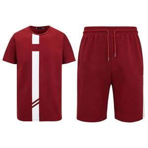 Ensemble streetwear été 100% coton, short imprimé décontracté, respirant, 2 pièces pour homme, veste et short d'été - Product Image 1