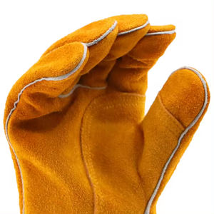 Custom Logo Printed Men Welding Gloves Workwear Cow Leather <b>Welder</b> Gloves Heat Protection Building Construction Gloves - Product Image 3