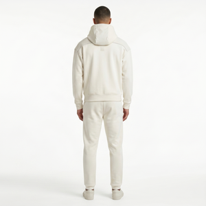 Sudadera con capucha de forro polar técnico personalizada para hombre, con cremallera completa, 260GSM, estilo urbano premium, corte arquitectónico, sudadera Heritage OEM para Off-White - Product Image 2