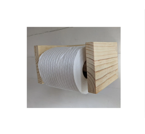 Porte-rouleau de papier toilette en bois, couleur naturelle, avec logo personnalisé - Product Image 1