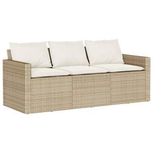 Conjunto de Sofás Modulares Grandes de Ratán Sintético PE Beige para Jardín, Muebles de Jardín Modulares Cómodos - Product Image 3
