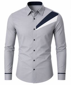 Camisa de Hombre Beige Sólida con Cuello Mao, Manga Larga, Estilo Casual Elegante, Cierre con Botones de Cuerno, 100% Algodón, Transpirable y Ecológica, para Primavera - Product Image 4
