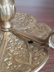 Vintage Solid <b>Brass</b> Chamber Candlestick <b>Holder</b> With Finger Loop Heavy <b>Brass</b> Chamberstick Portable Taper <b>Candle</b> <b>Holder</b> - Product Image 6