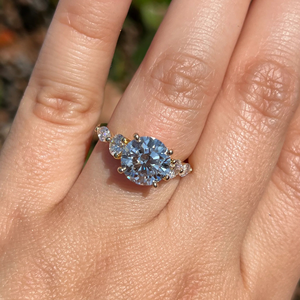 One Stone Round Cut Lab-Grown Diamond Engagement Wedding <b>Ring</b> 3.16Carat Yellow <b>Gold</b> <b>14k</b> Party Gift Jewelry - Product Image 1